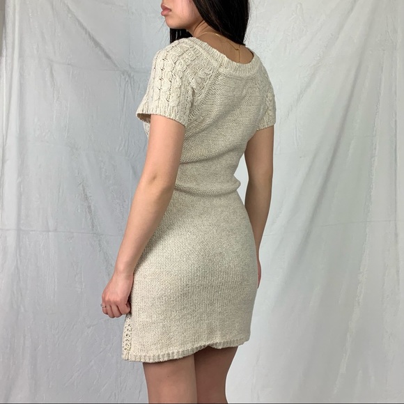 so medium beige cream knit sweater dress - Picture 4 of 14